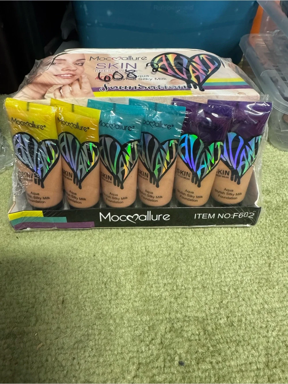 Skin Silky Milk Foundation - Assorted Shades with Yellow, Teal, Purple Caps